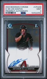 2023 Bownman Chrome Prospect Deyvison De Los Santos RC Rookie Auto PSA 9 Mint - Bild 1 von 2