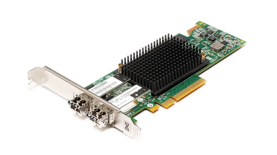 Emulex Dual Port 16GB SFP+ Fibre Channel PCIe Bus Adapter  LPE16002 2X Avago SFP - Image 1 of 1