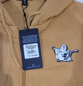 True Religion Men's Classic Buddha Logo Core Full Zip Up Hoodie Fleece Size S - Picture 1 of 3