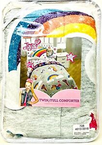 Jay Franco & Sons Nickelodeon JoJo Siwa Rainbow Sparkle Gray Twin/Full Comforter