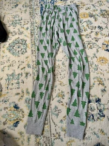 Hanna Andersson Pajama Pants 100% Cotton Gray Christmas Tree Holiday Kids Sz XS - Picture 1 of 5