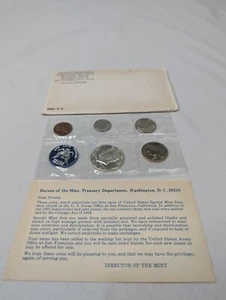 1965 S.S. US Treasury Mint Uncirculated 5 Coin Set 40% Silver Half Dollar Sealed - Picture 1 of 5