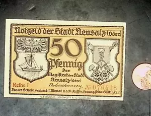1921 Alemania NEUSALZ 50 Phennig billete/dinero de emergencia - Imagen 1 de 2