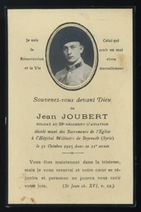 santino luttino militare-avis de deces soldat -sterbebild JOUBERT 1925 - Imagen 1 de 2