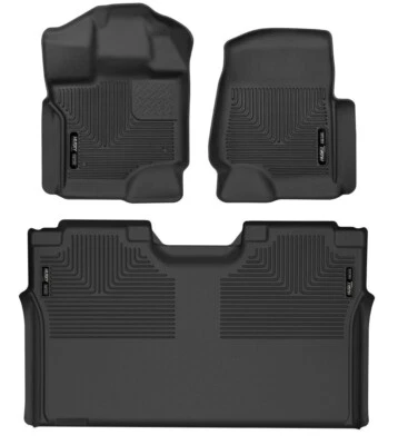 Fits 15-24 Ford F150 Super Crew Cab Husky Liners WeatherBeater Floor Mats 94041 - Image 1 of 2