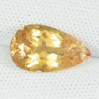 3.29 ct ULTRA RARE /  SPARKLING - YELLOW NATURAL   BERYL Pear - See Pictur !! - Image 1 of 2