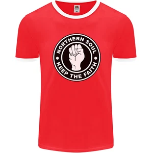Northern Soul Keeping the Faith Mens Ringer T-Shirt FotL - Picture 1 of 22