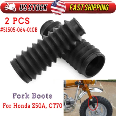 2 × Botas de horquilla para Honda Z50A K1 K2 K3 K4 K5 K6 CT70 1969-1978 # 51505-064-010B Foto 1 de 4