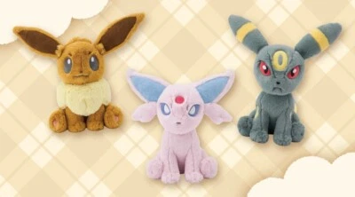 Fluffy Fuwa Fuwa Plush Toy Doll Eevee Umbreon Espeon Pokemon Center New Japan - Image 1 of 4