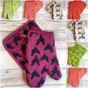 GUANTES DE HORNO ÚNICO SUPER CALIDAD GUANTE 100% ALGODÓN FLORAL NOVEDAD COCINA - Imagen 1 de 5