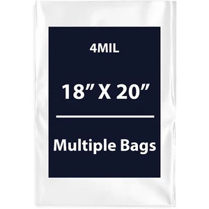 4 Mil 18" x 20" | LDPE Klar Flach Polybeutel, Flexibel & Langlebig | Mehrere Beutel - Bild 1 von 13