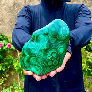 1.7LB Natural glossy Malachite transparent cluster rough mineral sample - Picture 1 of 14