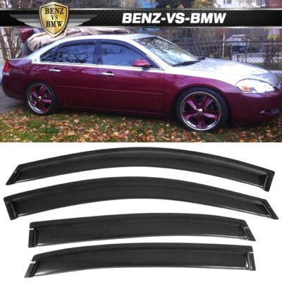 Se adapta a 06-13 Chevy Impala 14-16 Impala Limited Sedán Viseras de ventana 4 piezas Foto 1 de 4