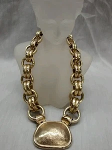 Statement Vintage Antiochia Sterling Silber Vermeil 925 Modernist Halskette - Bild 1 von 10