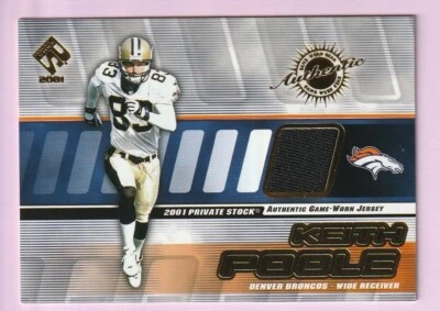 2001 Private Stock Game Worn Gear #53 Keith Poole Game Used Jersey Broncos *S3 - Image 1 of 2