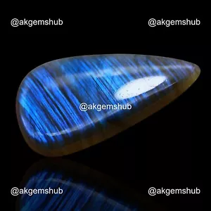 Pera Naturale Fuoco Labradorite Cabochon Design Gemma 54,00 Cts 43x25x6 mm - Foto 1 di 11