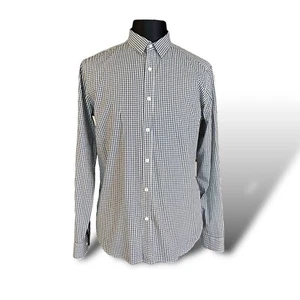 Camicia a quadretti Theory da uomo a maniche lunghe abbottonate blu navy bianco a quadretti L - Foto 1 di 8