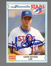 Gavin Osteen 1991 Burger King Huntsville Stars authentic autographed card  
