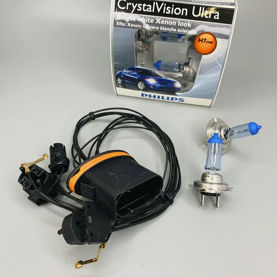 Arnés de cables de bombilla y faro CrystalVision para Mercedes C300 PHILIPS H7 Foto 1 de 4