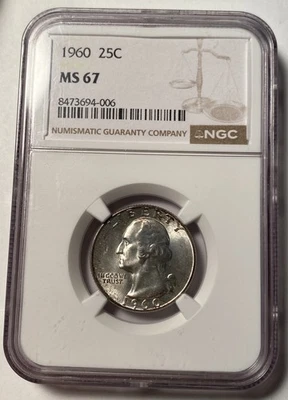1960-P Washington Quarter NGC MS67 - Image 1 of 4