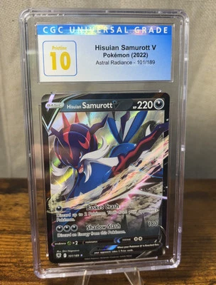 Pokemon Hisuian Samurott V CGC PRISTINE 10 POP 3 101/189 SWSH10 Astral Radiance - Image 1 of 2