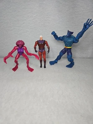 Lote De 3 Figuras De Acción De Colección X-Men Marvel Años 90 5" Magneto Penitencia 6" Bestia  Foto 1 de 4