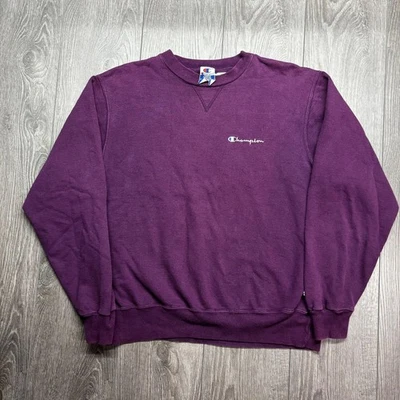 Sudadera Vintage Champion Años 90 Púrpura Grande Cómoda Deletrear Foto 1 de 4
