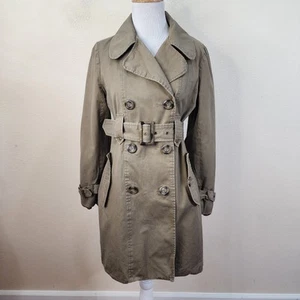 WOMENS Small BB DAKOTA Brown Belted 100% Cotton Trench Coat - Picture 1 of 13