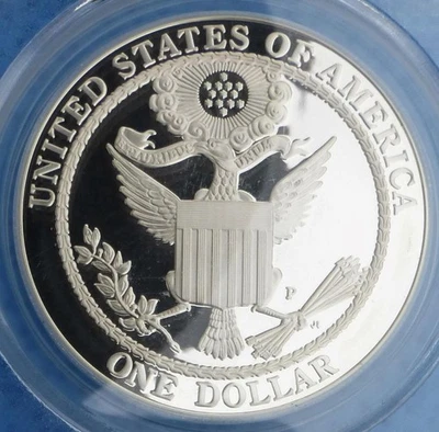 2008 P PCGS PR 66 D-Cam Bald Eagle Silver Dollar, Proof 66 Deep Cameo USA $1 - Image 1 of 4