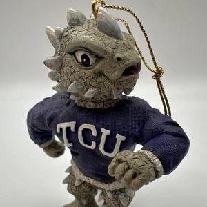 TCU Texas Christian University 3.5" Rana Cornuda Mascota Figura Adorno de Navidad - Imagen 1 de 10