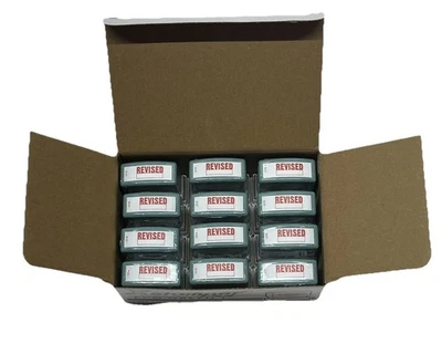 Xstamper Eco-Green Pre-inked Stamp 1219 REVISED Stamp Red New Box Of 12 - Image 1 of 4