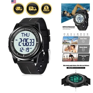 Digital Watch Waterproof with Stopwatch Alarm Countdown Dual Time for Men Women - Picture 1 of 9