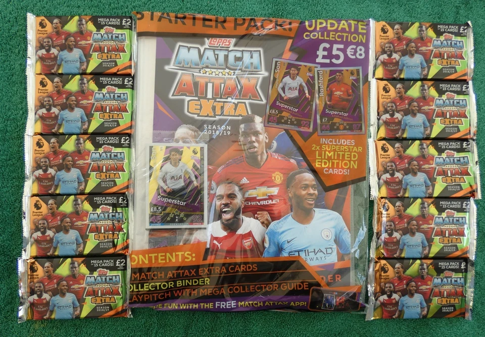 MATCH ATTAX EXTRA 2018-19 SEALED STARTER PACK + 10 PACKS ( 15 KARTEN PRO PACK ) - Bild 1 von 1