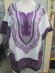 Camisa Africana Estampado Dashiki Hombres Mujeres Sucunta Hippie Top Blusa 2XL 56 - Imagen 1 de 2