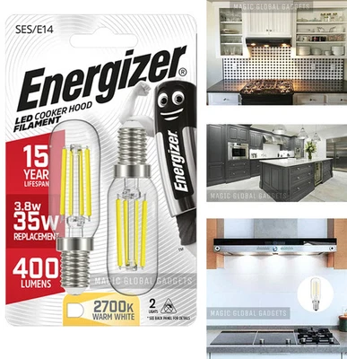 2 x Energizer® LED Cooker Hood Lamp Light Bulb SES / E14 4w 35w Replacement 440L - Image 1 of 4