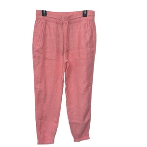 Athleta Retreat Jogger 100% Lino Donna Taglia 6 Sunset Glow 2023 Corallo - Foto 1 di 9