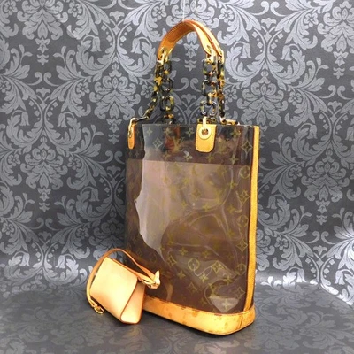 LOUIS VUITTON Monogram Clear Vinyl Cabas Ambre MM Shoulder Tote Bag #31 Rise-on - Image 1 of 4