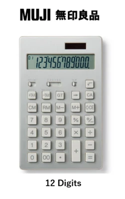 MUJI Desktop Aluminum Calculator 12 Digits Solar Powered 173 × 108 × 12 mm - Image 1 of 4