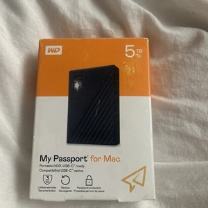 Return- WD MY PASSPORT FOR MAC 5TB PORTABLE EXTERNAL HARD DRIVE BLACK - Picture 1 of 4