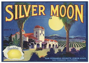 *Original* SILVER MOON Mission Vintage Auto Airplane Lemon Label NOT A COPY!! - Picture 1 of 1