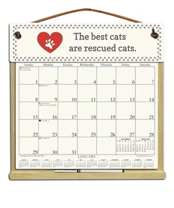 THE BEST CATS ARE RESCUED CATS CALENDAR HOLDER-REFILLABLE! - Picture 1 of 1