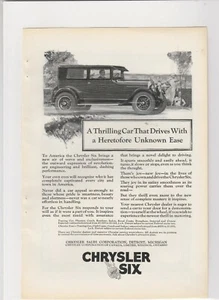 Original 1925 Chrysler Six Magazine Ad "A Thrilling Car..." - Picture 1 of 1