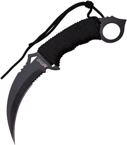 MTech Karambit 4" Fixed Partially Serrated Blade Knife Black w/ Belt Sheath - Image 1 of 1
