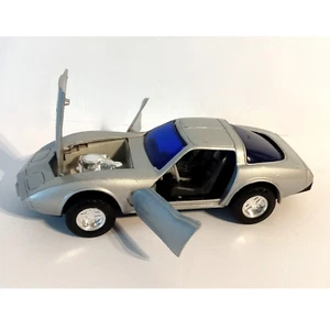 Vintage Arco Silver Chevy Corvette 1:24 Hinged Doors Hood 7" Hong Kong - Picture 1 of 7