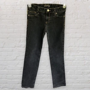 Girls Old Navy Skinny Jeans 8 Black Denim Adjustable Stretch Waist Regular Rock - Picture 1 of 12