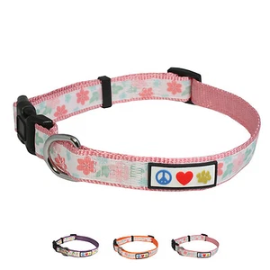 Collar ajustable floral suave para cachorro/perro para mascotas de Pawtitas - Imagen 1 de 7