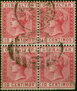Morocco Agencies Tangier 1889 10c Carmine SGZ142 Fine Used Block of 4 - Picture 1 of 1
