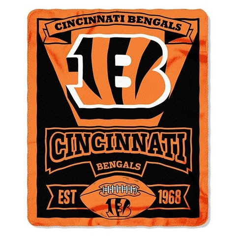 Cincinnati Bengal Marque Officially Licensed NFL Fleece Blanket 50x60 Throw Gift Cover