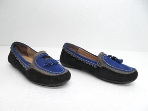 Vaneli Women's Slip On Tassel Loafers Black Blue Gray Suede size 9 D - Picture 1 of 10