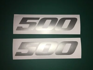 (X4) 500 LOGO Stickers Decals Motorbike Tank Helmet Fairing 130x28mm SILVER - Picture 1 of 5